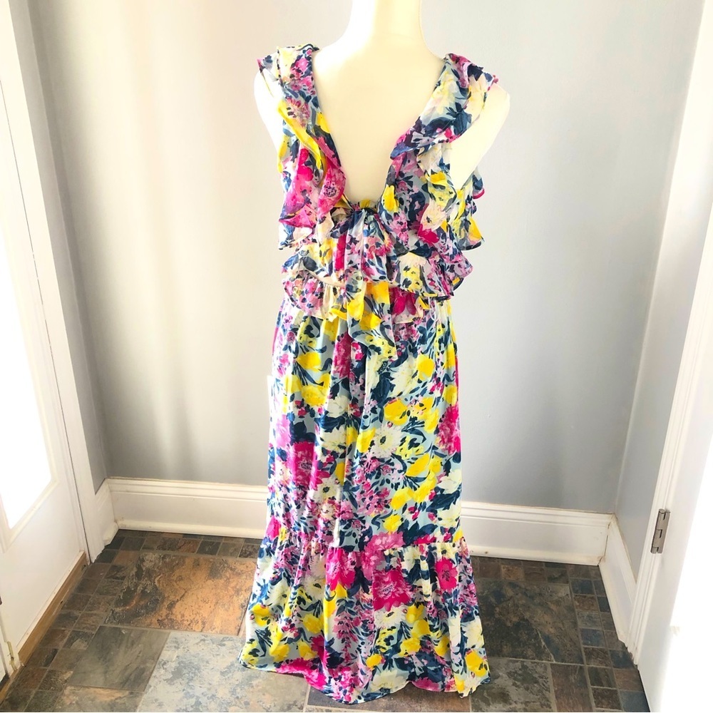 LC Lauren Conrad Floral Dress Multicolor Pastel NWT - Picture 5 of 7
